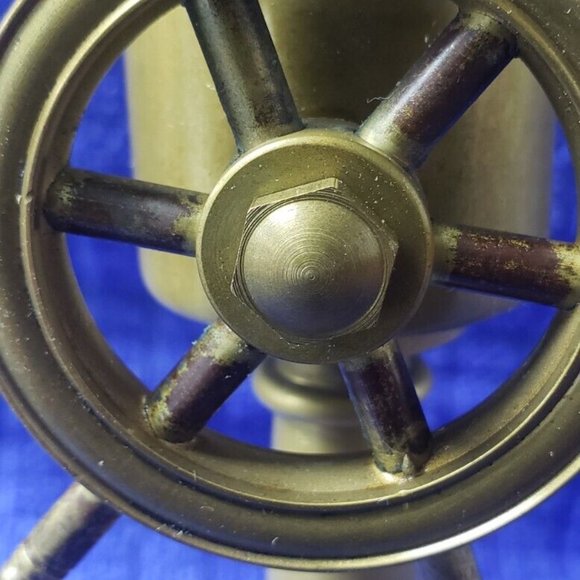 VINTAGE GERMANY DESK PIECE NAVAL BINNACLE AND SHIP’S WHEEL - Picture 8 of 12